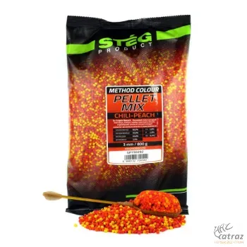 Stég Pellet Mix 800g 3mm Chilli+Peach - Stég Micropellet