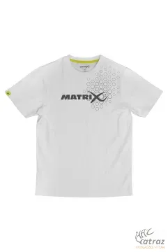 Matrix Fehér Horgász Póló Méret: L - Matrix White Hex Print T-Shirt