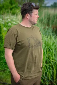 Avid Icon T-Shirt Khaki Méret: M - Avid Carp Horgász Póló