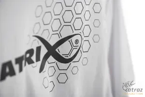 Matrix Fehér Horgász Póló Méret: L - Matrix White Hex Print T-Shirt