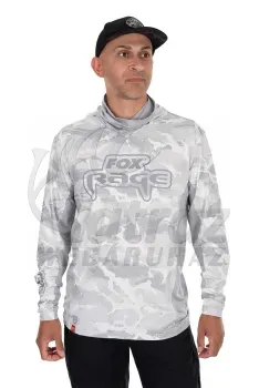 Fox Rage Kapucnis UV Álló Felső Méret: L - Fox Rage Hooded Light Camo Top