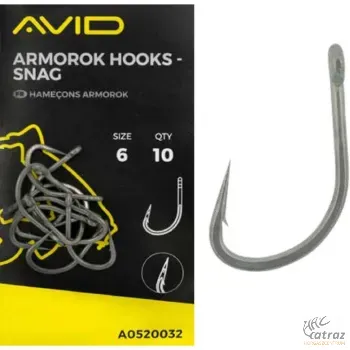 Avid Carp Armorok Snag Méret: 6 - Avid Szakállas Pontyozó Horog