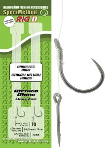 Haldorádó SpéciMethod Rig 8 Monofil 10 mm / 10 Barbless - Szakállnélküli Előkötött Feeder Horog