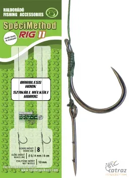 Haldorádó SpéciMethod Rig 11 Braid  / 8 Barbless - Szakállnélküli Előkötött Feeder Horog