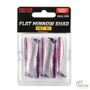 Reiva Flat Minnow Shad Purple Pearl Gumihal - Reiva Műcsali 5 cm 5 db/csomag