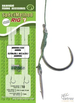 Haldorádó SpéciMethod Rig 7 Braid 7 mm / 10 Barbless - Szakállnélküli Előkötött Feeder Horog