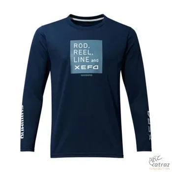 Shimano Ruházat XEFO Long T-Shirt Navy Size:XL