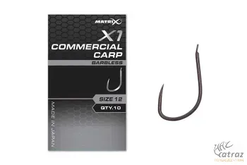 Matrix X1 Commercial Carp Barbless Méret: 14 - Matrix Szakállnélküli Horog