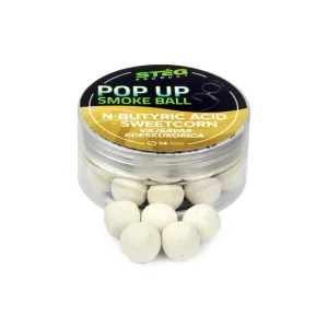 Stég Product Pop-Up Smoke Ball 14mm N-Butyric Acid-Sweetcorn - Stég Vajsavas Édes Kukorica Pop-Up Csali