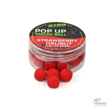 Stég Product Pop-Up Smoke Ball 14mm Strawberry-Halibut - Stég Eper-Halibut Pop-Up Csali