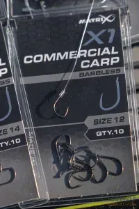 Matrix X1 Commercial Carp Barbless Méret: 14 - Matrix Szakállnélküli Horog