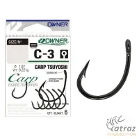 Owner Carp C-3 Barbed Carp Hook Size: 2 - Owner Carp C-3 Szakállas Pontyozó Horog - Méret: 2