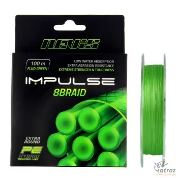 Nevis Impulse Fonott Pergető Zsinór 0,08mm 100m - Nevis Impulse 8Braid Fluo Green