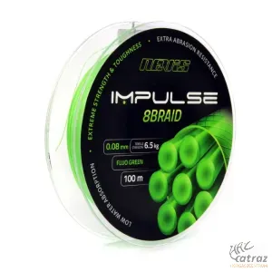 Nevis Impulse Fonott Pergető Zsinór 0,08mm 100m - Nevis Impulse 8Braid Fluo Green