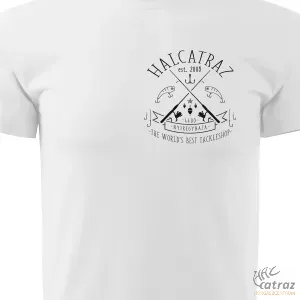 Halcatraz Fehér Póló Fekete Logóval Méret: 2XL - Horgász Póló