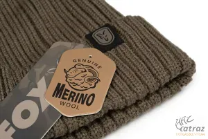 Fox Merino Bobble Olive - Fox Merinói Gyapjú Bojtos Téli Sapka