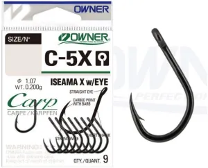 Owner Carp C-5X Barbed Carp Hook Size: 8 - Owner Carp C-5X Szakállas Pontyozó Horog - Méret: 8