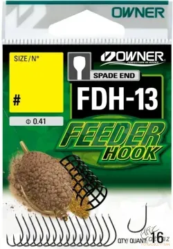Owner FDH-13 Spade End Feeder Hook - Size: 14 - Owner FDH-13 Lapkás Feeder Horog - Méret: 14