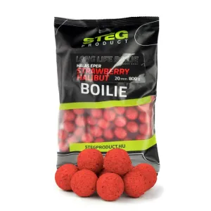 Stég Long Life Boilie 20mm Eper-Halibut - Stég Product Főzött Etető Bojli