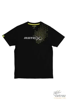 Matrix Fekete Horgász Póló Méret: L - Matrix Black Hex Print T-Shirt