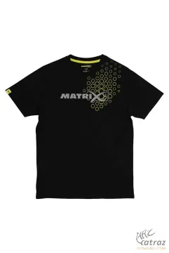 Matrix Fekete Horgász Póló Méret: L - Matrix Black Hex Print T-Shirt