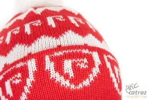 Fox Rage Piros Fehér Bojtos Téli Horgász Sapka - Fox Rage Voyager Christmas Bobble Hat