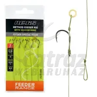 Nevis Feeder Fonott Előke Szilikon Gyűrűvel 8-as - Nevis Előkötött Horog