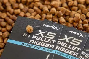 Matrix X5 F1 Pellet Rigger Eyed Méret: 16 - Matrix Szakállnélküli Horog