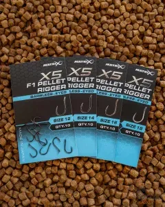 Matrix X5 F1 Pellet Rigger Eyed Méret: 16 - Matrix Szakállnélküli Horog