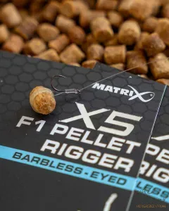 Matrix X5 F1 Pellet Rigger Eyed Méret: 16 - Matrix Szakállnélküli Horog
