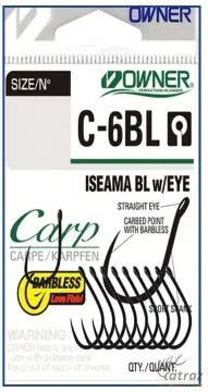 Owner Iseama C-6 BL Barbless Hook - Size: 4 - Owner Iseama C-6 BL Szakáll Nélküli Horog - Méret: 4