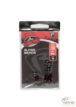 Fox Rage Üveggyöngy 6 mm - Fox Rage Strike Pro Clear & Red Glass Beads