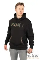 Fox LW Black/Camo Print Pullover Hoody Méret: 2XL - Fox Kapucnis Vékony Pulóver