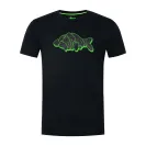 Korda Outline Tee Black Méret: 2XL - Fekete Korda Horgász Póló