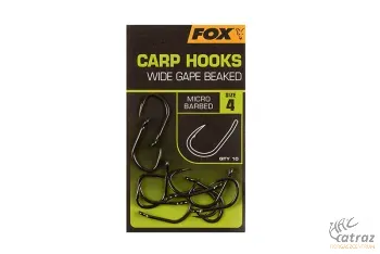 Fox Carp Hooks Wide Gape Beaked Méret: 4 - Fox Wide Gape Pontyozó Horog