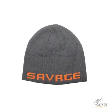 Savage Gear Beanie Sapka - Rock Grey/Orange Horgász Sapka