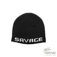 Savage Gear Beanie Sapka - Rock Black/White Horgász Sapka