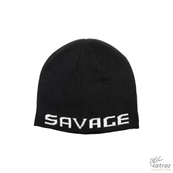 Savage Gear Beanie Sapka - Rock Black/White Horgász Sapka