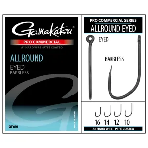 Gamakatsu Allround Eyed A1 PTFE Barbless Méret: 10 - Gamakatsu Szakáll Nélküli Feeder Horog