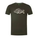 Korda Outline Tee Dark Olive Méret: 2XL - Oliva Korda Horgász Póló