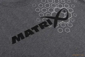 Matrix Szürke Horgász Póló Méret: L - Matrix Grey Hex Print T-Shirt