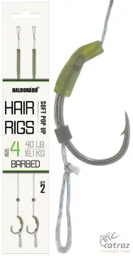 Haldorádó Soft Pop Up Hair Rigs - Size: 6 - Haldorádó Soft Pop Up Előkötött Pontyozó Horog - Méret: 6