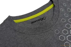 Matrix Szürke Horgász Póló Méret: L - Matrix Grey Hex Print T-Shirt