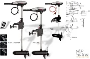 Rhino VX54 12V Outboard Trolling Motor Long - Rhino Elektromos Csónakmotor 54LB 12V