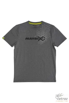 Matrix Szürke Horgász Póló Méret: S - Matrix Grey Hex Print T-Shirt