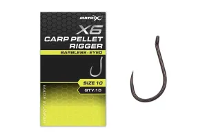 Matrix X6 Carp Pellet Rigger Eyed Méret: 14 - Matrix Szakállnélküli Horog