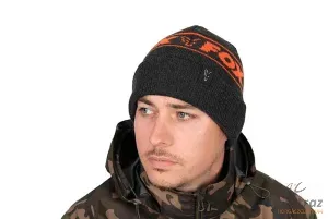 Fox Fekete & Narancs Horgász Sapka - Fox Collection Beanie Black & Orange