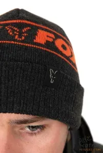 Fox Fekete & Narancs Horgász Sapka - Fox Collection Beanie Black & Orange