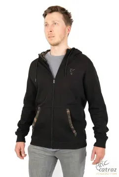 Fox LW Black/Camo Print Zip Hoody Méret: 2XL - Fox Vékony Kapucnis Pulóver