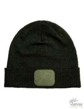 RidgeMonkey Apearel Dropback Beanie Hat - RidgeMonkey Téli Horgász Sapka Zöld Logóval